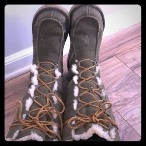 Ugg Muk Luk knee high lace up boots